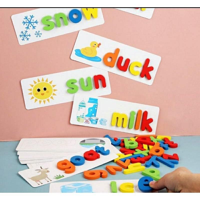 Spelling Game - Chữ Cái Tiếng Anh,52 bộ thẻ học ghép chữ