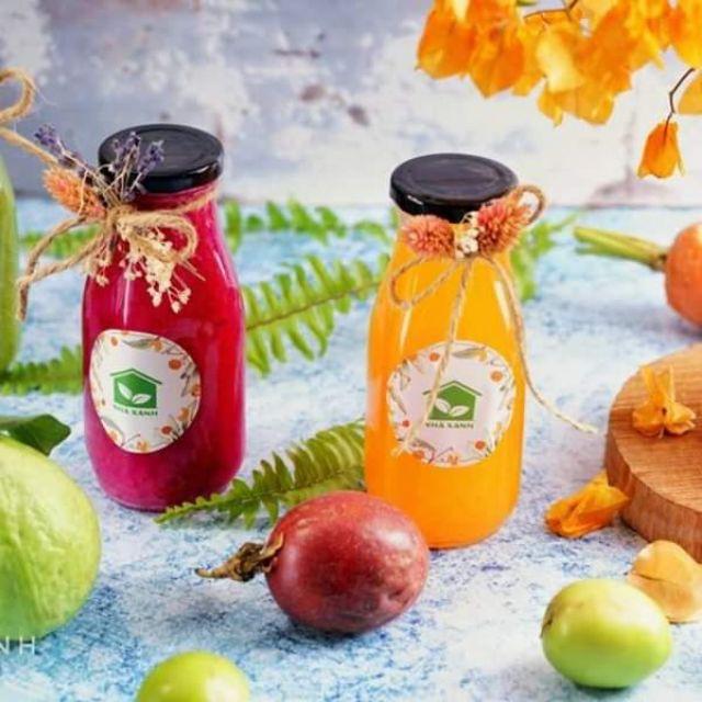 Combo 6 Chai Chai thủy tinh 200ml trơn nắp đen