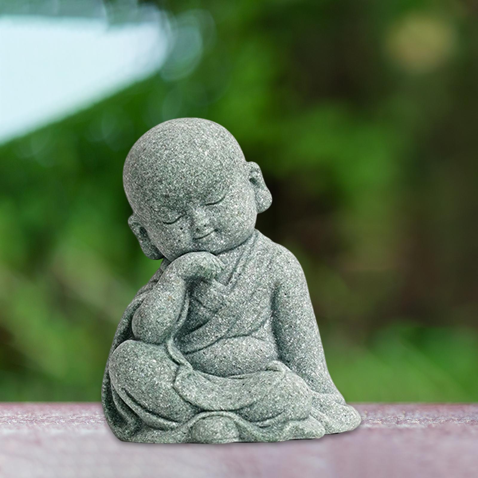 Monk Figurine Buddha Statue Sculpture Chinese Sculpture for Tabletop Car Outdoor