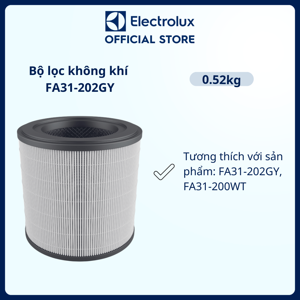 Bộ lọc không khí Electrolux FA31-202GY dòng A3 cùng với lọc than hoạt tính [Hàng chính hãng]