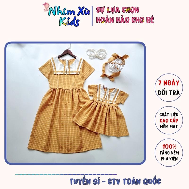 ￼Váy Mẹ - Bé 4kg đến 64kg, đầm bé gái tặng kèm phụ kiện xinh [V033