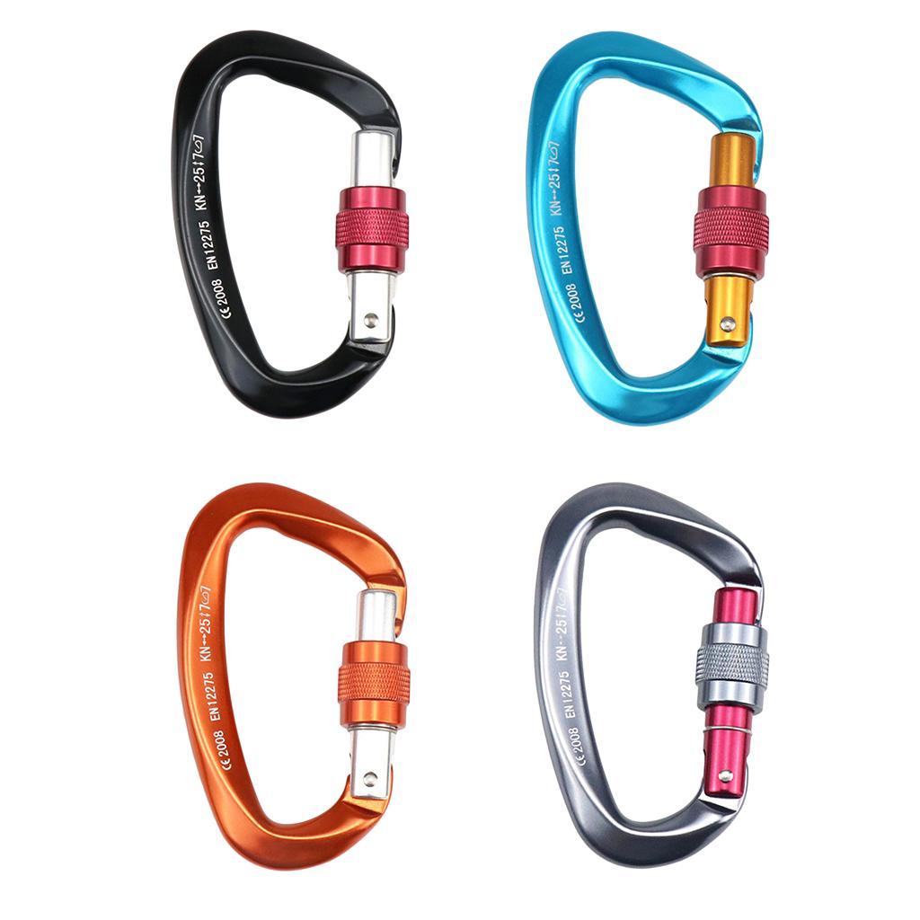 Aviation Aluminum Hammock Safety Carabiner D Type Keychain Buckle