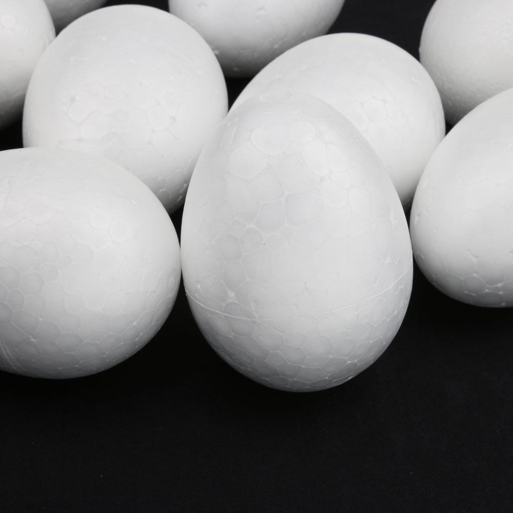 10Pcs White Modelling Craft Polystyrene Foam Eggs 8cm