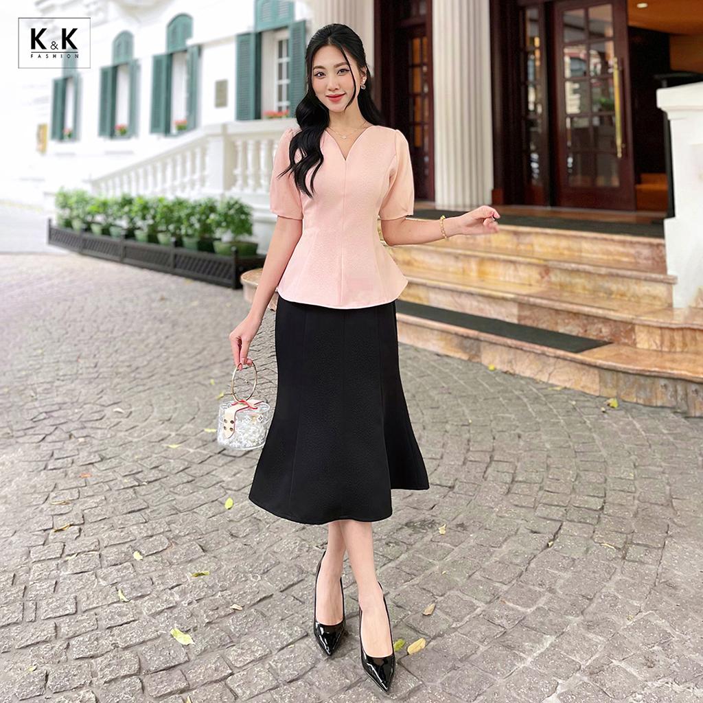 Chân váy đuôi cá dáng ôm K&amp;K Fashion CV05-35 Chất Liệu Tafta Silk