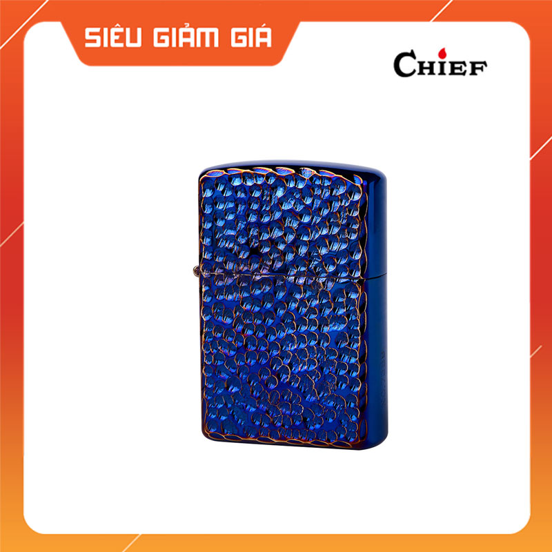 Hột Quẹt Bật Lửa Xăng Đá Chief CF1352L Họa Tiết Dung Nham Núi Lửa Cực Đẹp, Giữ Xăng Kín, Chắn Gió Tốt - Màu Xanh