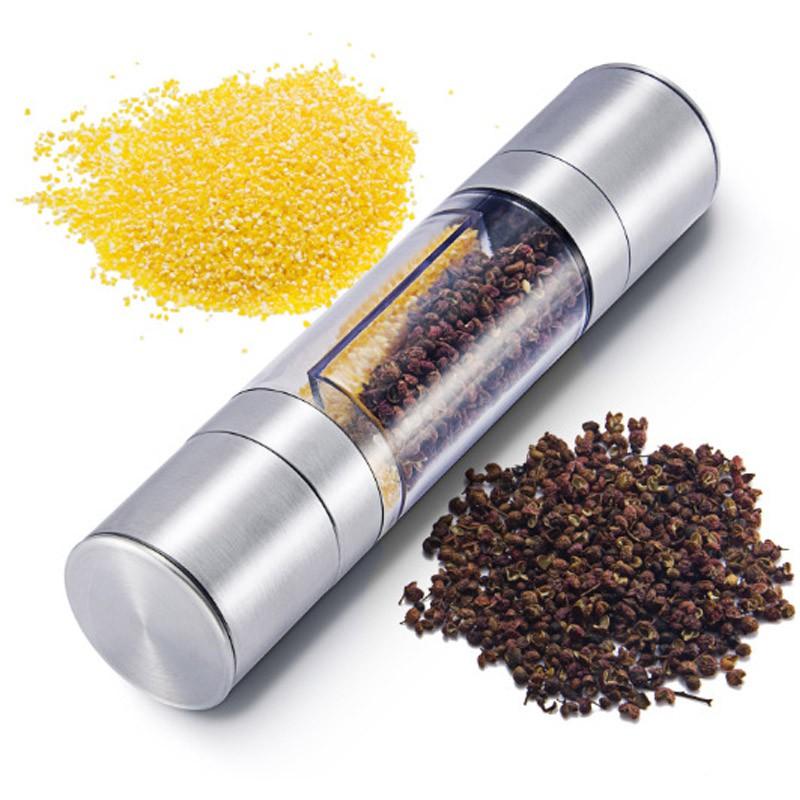 LỌ ĐỰNG VÀ XAY HẠT TIÊU ĐA NĂNG 2 ĐẦU INOX 304