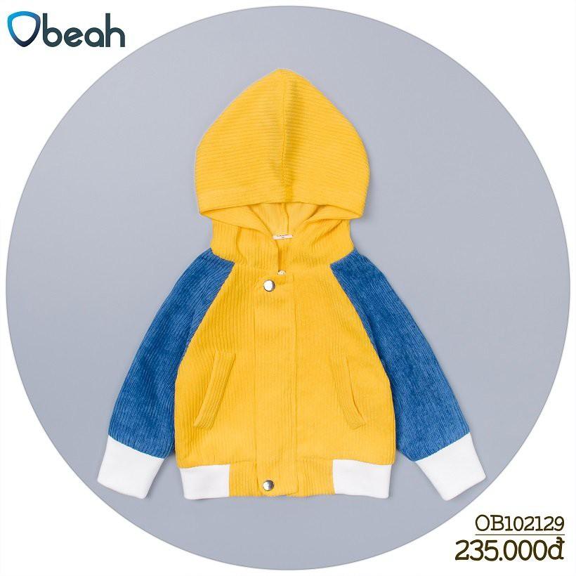 Áo Jacket nhung tay Jaclag Obeah phối màu Vàng - Navy Fullsize 59 đến 90 cho bé yêu từ 0 đến 2 tuổi