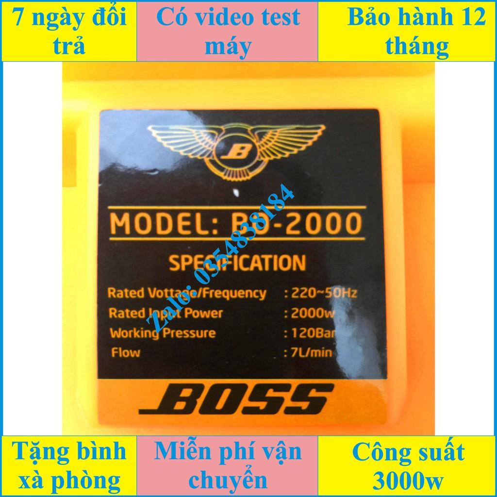 Máy rửa xe áp lực cao boss 3000w tặng bình xịt bọt tuyết và ống nối dày siêu bền