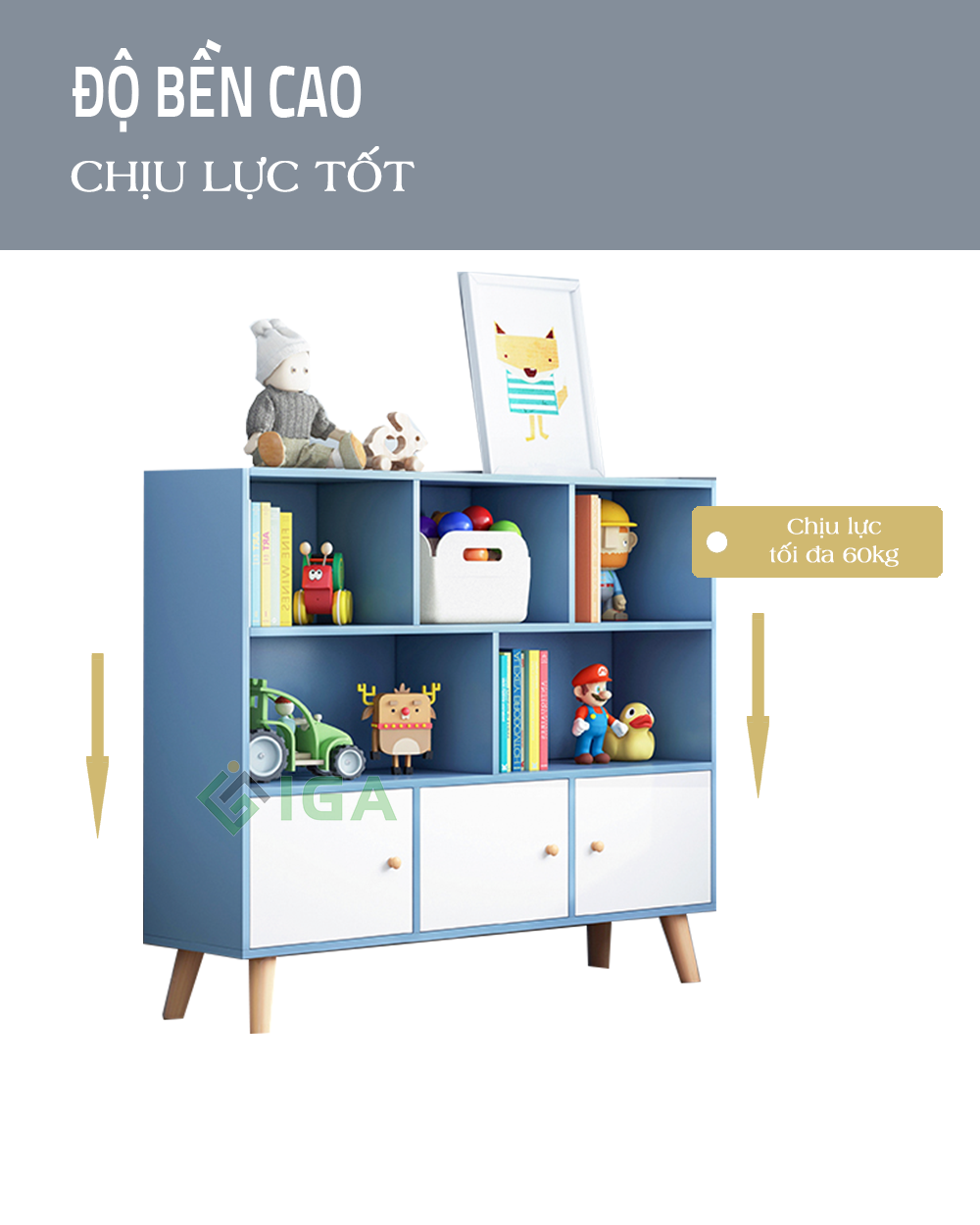 Tủ Sách Tủ Đề Đồ Chơi Cho Bé Thương Hiệu IGA - GP141