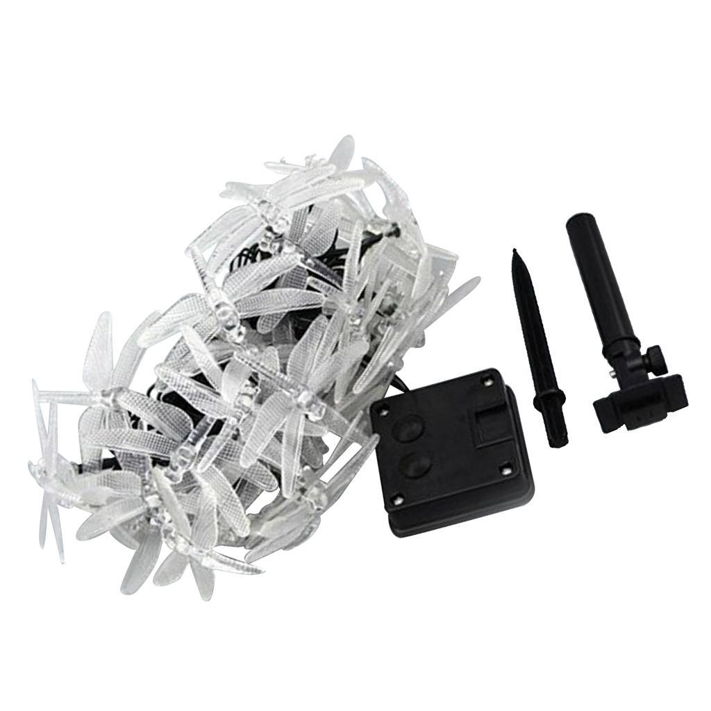 Outdoor Solar Power 20 LED String Lights Dragonfly Waterproof Lamp