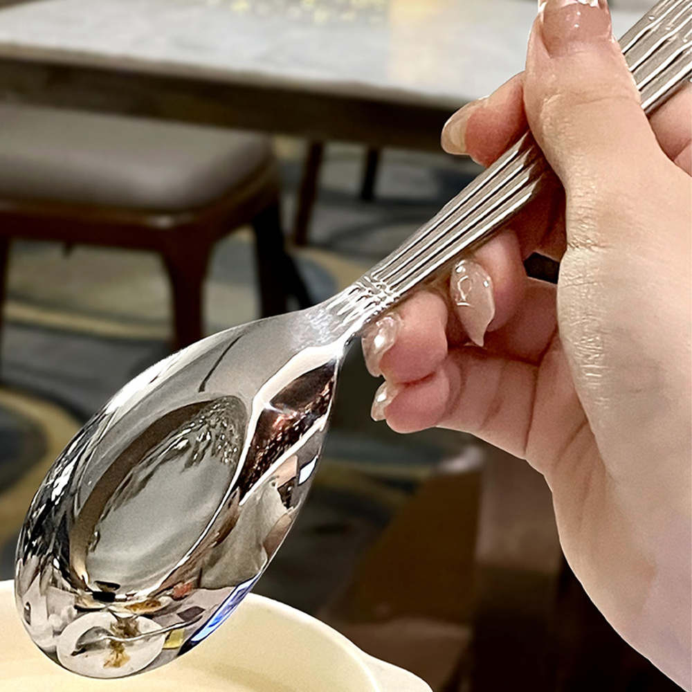 Combo 2 muỗng thìa Inox 304 siêu dày phù hợp ăn cơm, súp, phở các món tráng miệng thiết kế sang trọng phong cách châu âu