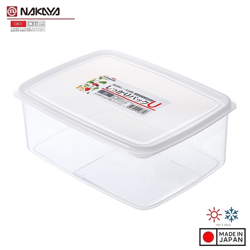 Bộ 03 chiếc hộp thực phẩm chữ nhật Nakaya 3000ml hàng nội địa Nhật Bản