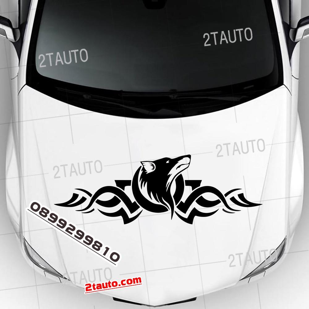 Tem decal sticker dán xe HÌNH CHÓ SÓI nhiều kích thước, chống thấm nước, logo CON SÓI WOLF dán trang trí xe hơi - MẪU 5