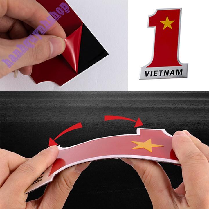 Combo 4 Cờ Việt Nam Hợp Kim Không Gỉ Dán Trang Trí Ô Tô Xe Máy