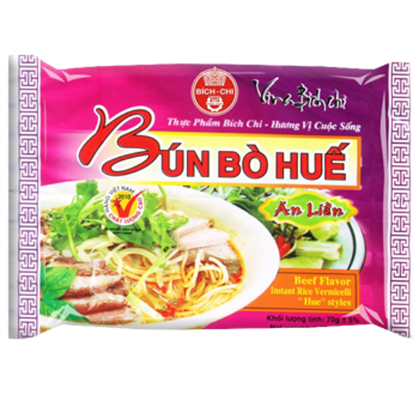 Thùng 30 Gói Bún Bò Huế Ăn Liền Bích Chi (70g/Gói)