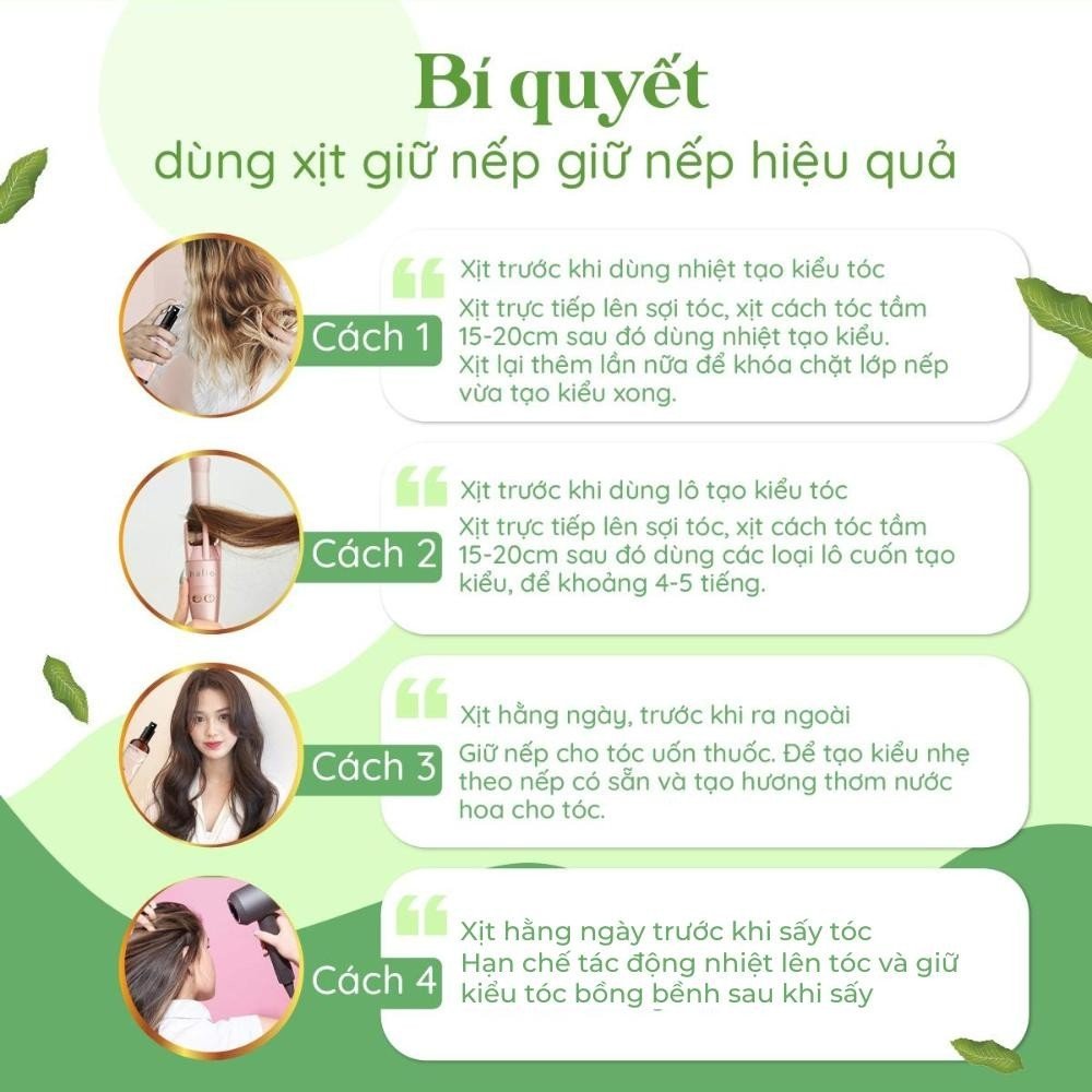 Xịt giữ nếp tạo kiểu và dưỡng tóc 3in1 MACALAND 100ml lưu hương nước hoa, không khô cứng tóc