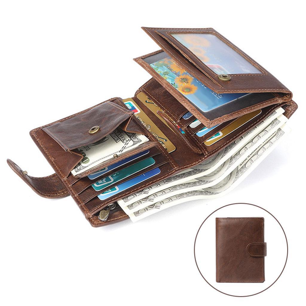 Wallet  Pocket Purse Zip Minimalist Mens coffee