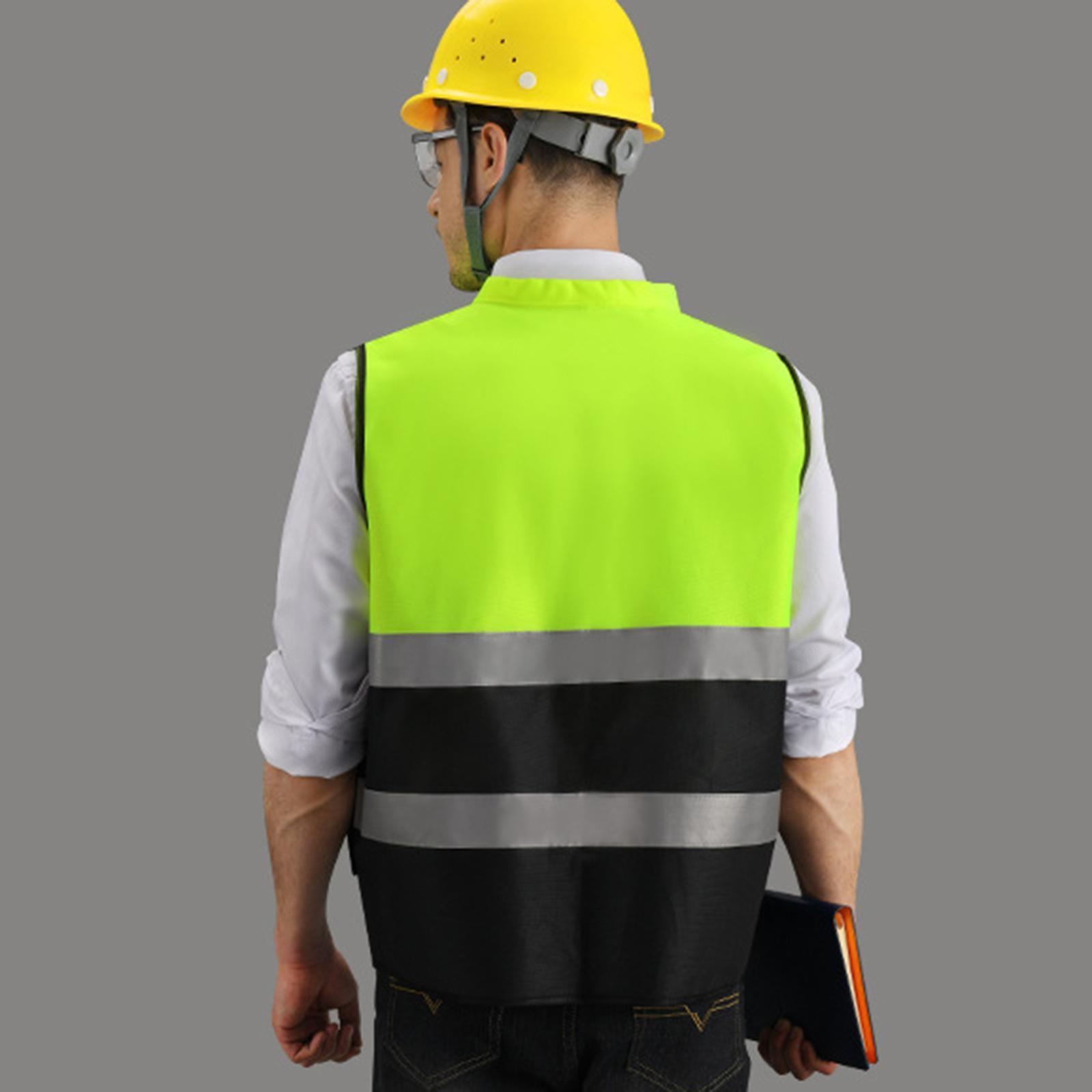 High Visibility Vest Safety Reflective Vest Lightweight Soft Breathable Construction Vest for Night Work Cycling Warehouse Construction