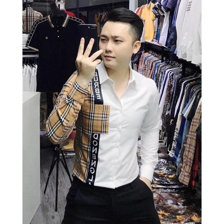 Áo sơ mi nam tay dài phối BBR 1 bên