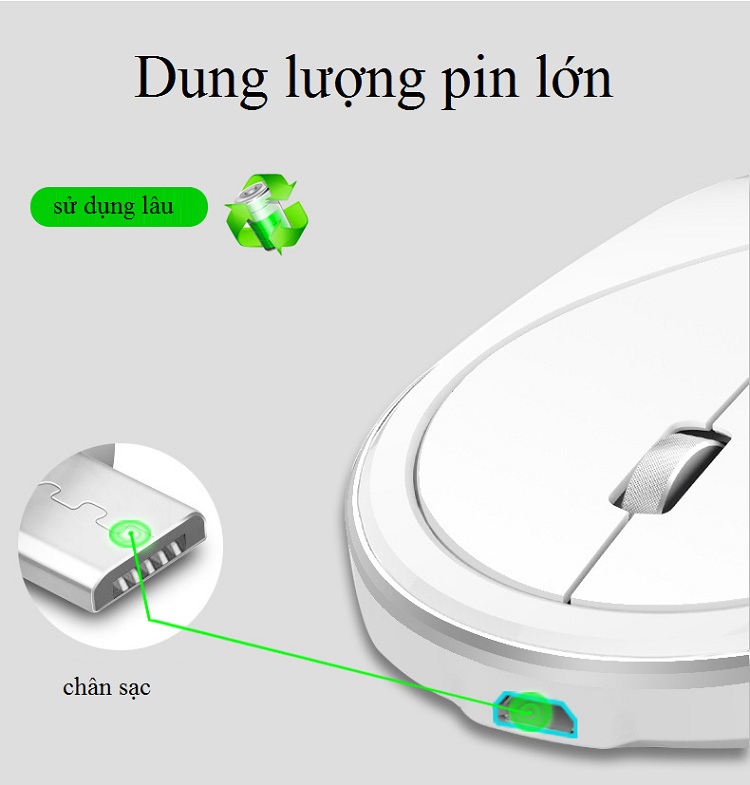 Combos Phím Kèm Chuột Wireless - Thiết kế sang trọng - Có đèn Led thu hút ánh nhìn - Sử dụng Đầu Thu USB