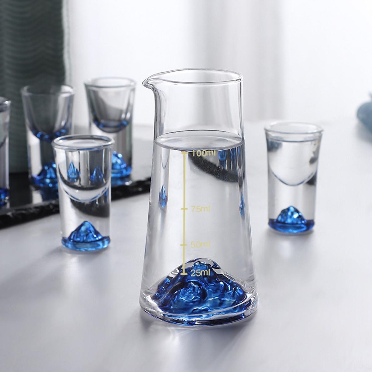 SET 6 LY UỐNG RƯỢU BLUE MARIS - Kèm hộp đựng cao cấp