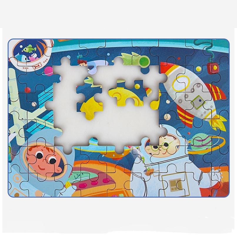 Đồ Chơi Xếp Hình Hộp Sắt Tranh Ghép Hình Puzzle 60 Mảnh Gỗ Cho Bé Phát Triển Trí Tuệ