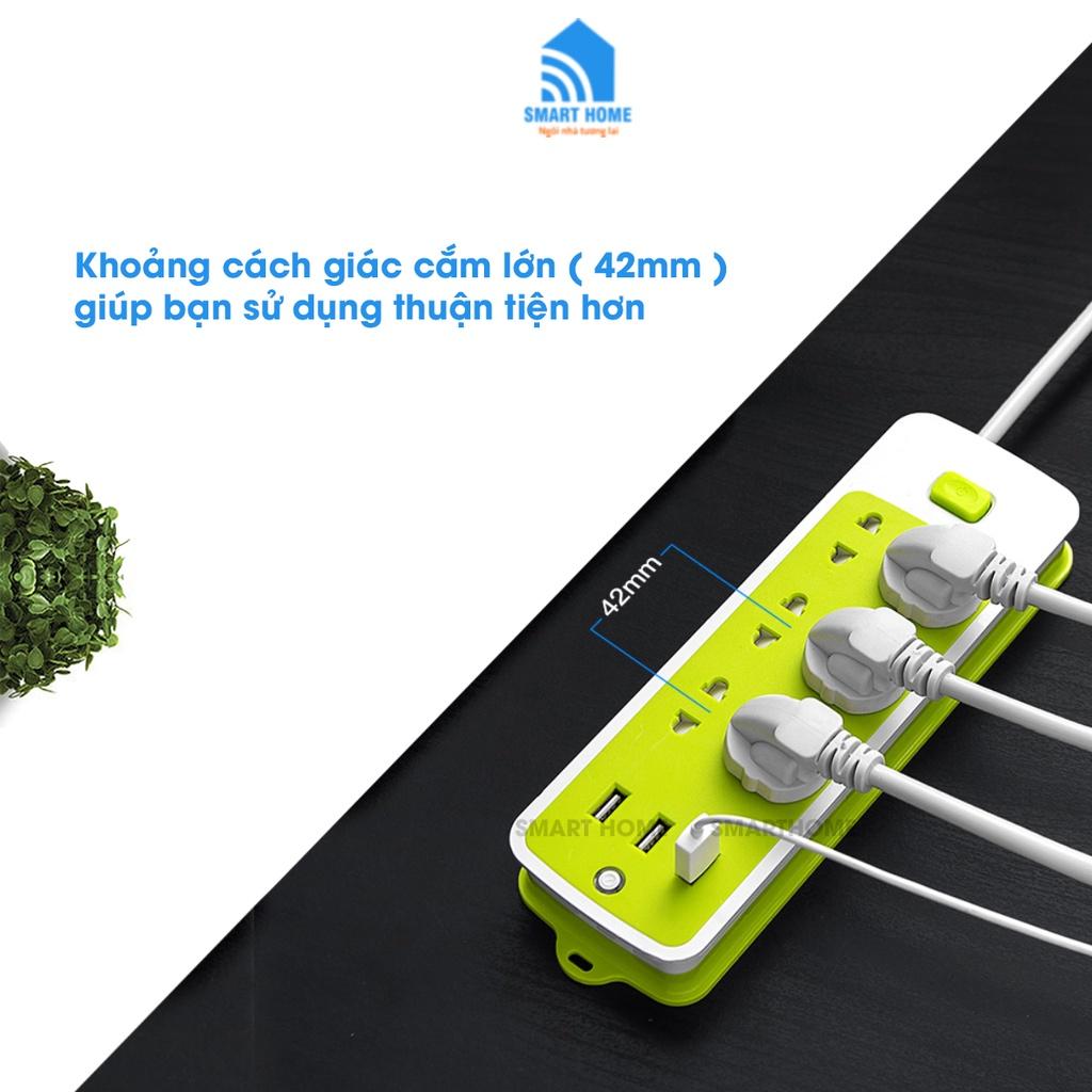 Ổ Cắm Điện Đa Năng Chống Giật, Ổ Cắm Điện Thông Minh Có 6 Ổ Điện, 3 Cổng USB Dây Dài Lên Đến 4.5m