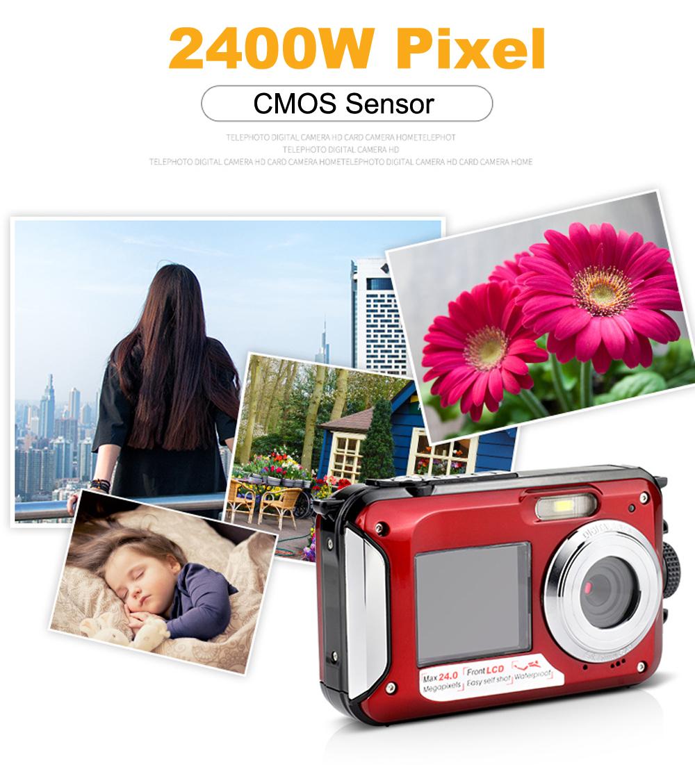 Máy ảnh kỹ thuật số không thấm nước để chụp ảnh màn hình kép 48MP Máy ghi hình ảnh ngoài trời Camcorder 1080p Cam Anti Shake