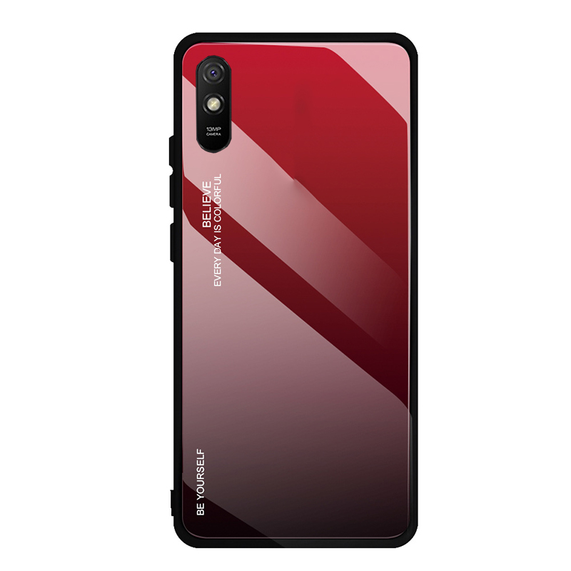 Ốp lưng cho Xiaomi Redmi 9A gương cứng 2 màu Gradient Ver 2 , viền TPU dẻo đen