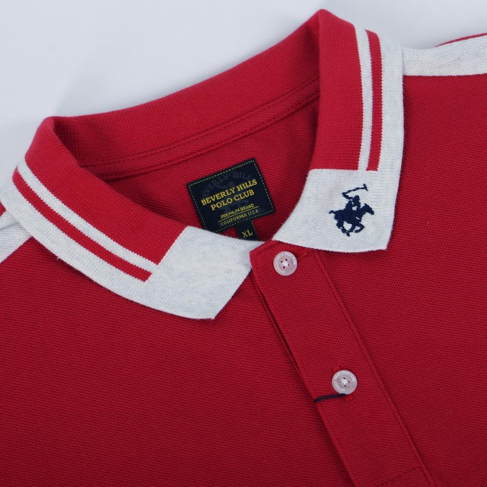 Áo polo Ngắn tay Nam Beverly Hills Polo Club Slim Fit Cotton màu Đỏ - PMSSW21TL014