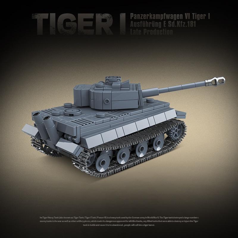 Đồ chơi Lắp ráp Xe Tăng Đức Tiger I, Quanguan 100242 Panzer Tank, Xếp hình thông minh, Mô hình Xe Tăng