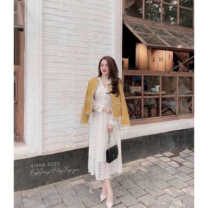 VÁY MAXI TRẮNG REN HÀNG TK
