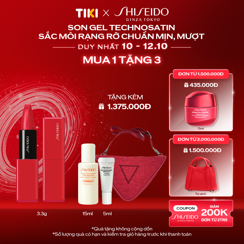 Son môi Shiseido SMU Technosatin Gel Lipstick 3.3G -  416 RED SHIFT