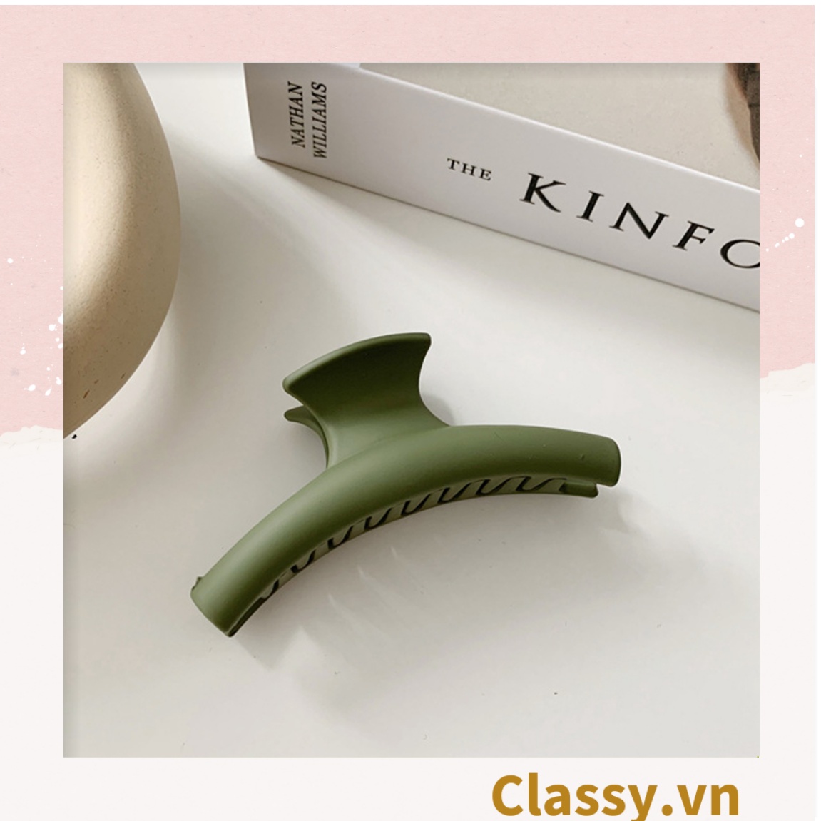 Kẹp tóc càng cua Classy basic nữ đơn sắc, kiểu dáng thanh mảnh hàn quốc hot trend PK715