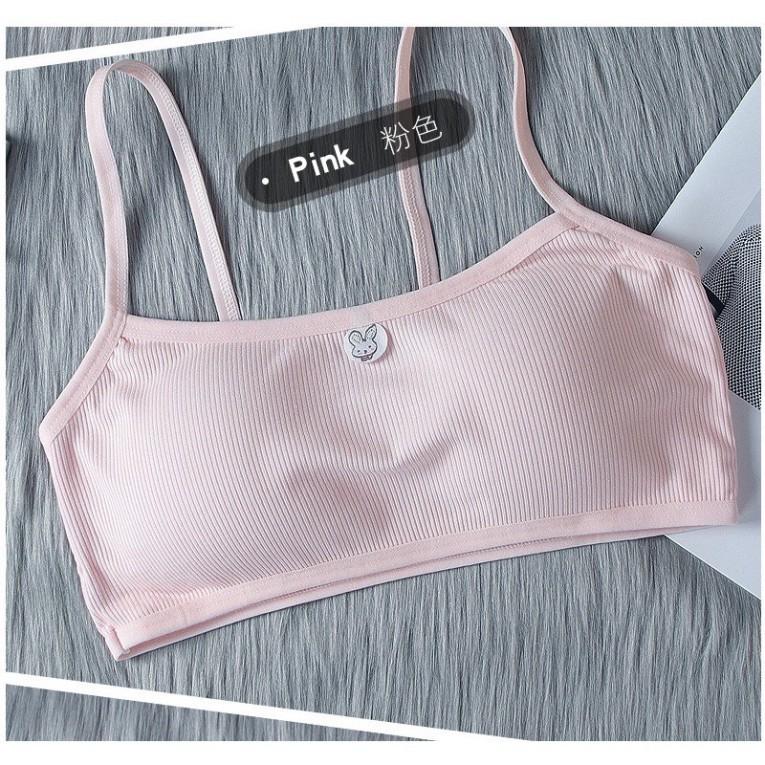 Áo lót lá cotton cho học sinh có mút nhẹ tháo ra được cho bé 35-55kg
