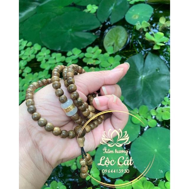Vòng tay trầm hương thơm dịu nhẹ mix ngọc lu thống may măn bình an | Đỏ| Xanh| Trắng | size 6-8li nam nữ