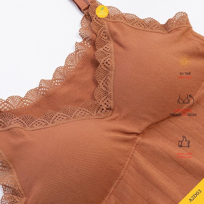 Áo Hai Dây Cotton Viền Ren Sexy - Mút Tháo Rời TEP FASHION A2D-VR02