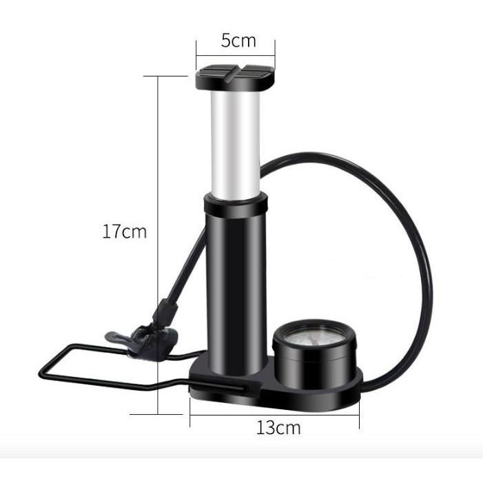 Bơm lốp ô tô, xe máy có đồng hồ đo áp suất Mini Foot Pump Aluminum