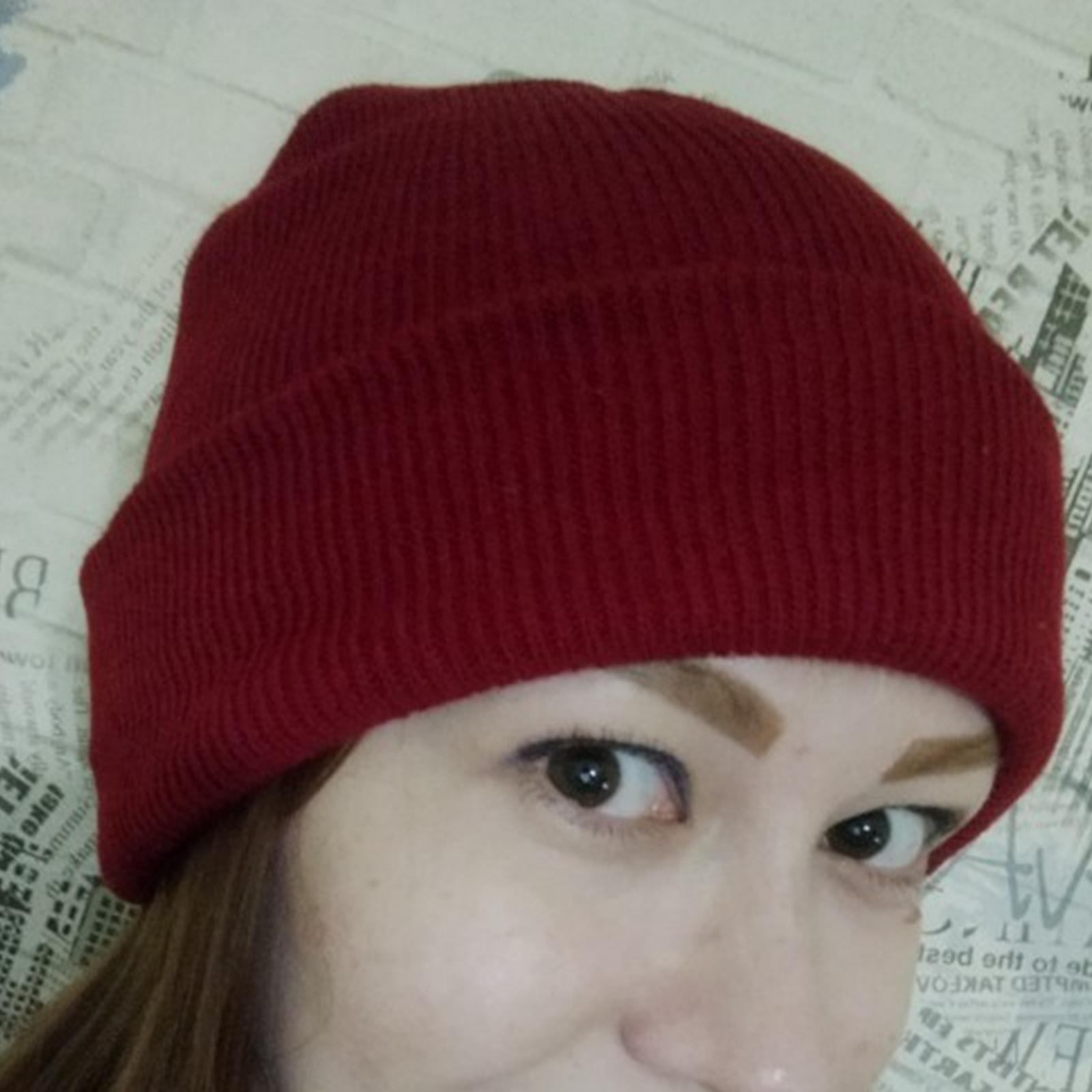 Knitted Hat Knit Beanie Unisex Warm Hat Headgear Soft for Outdoor Camping Cycling