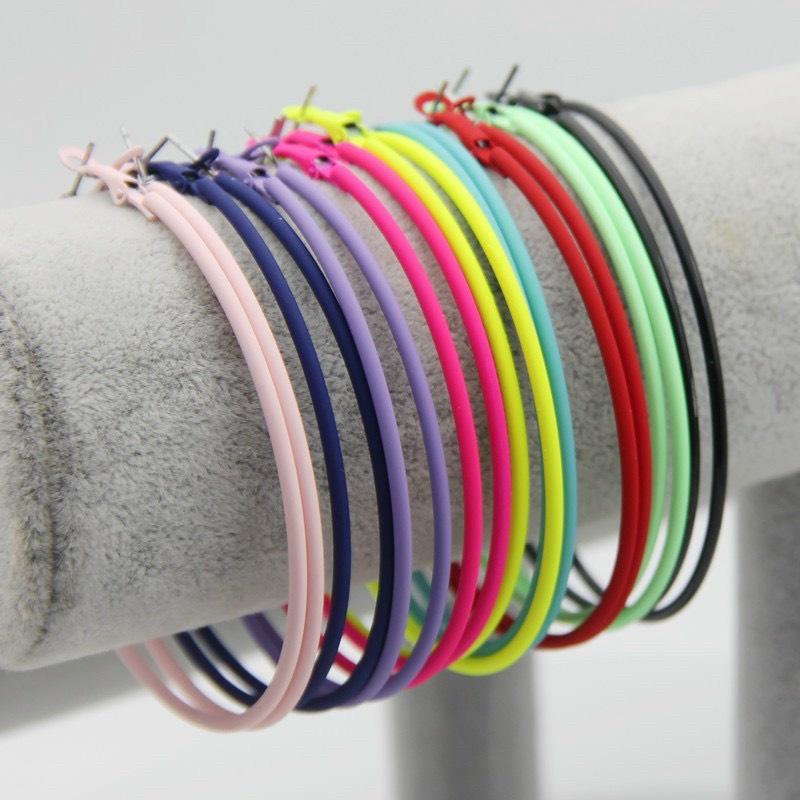 Bông tai Khoen tròn màu 7cm nữ BTBZ TH211