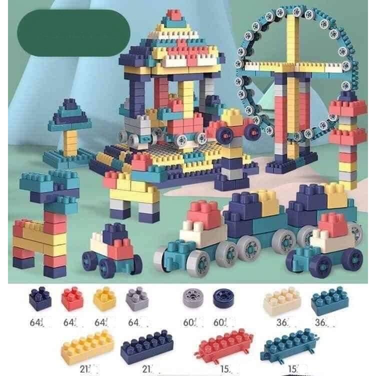 Đồ chơi xếp hình lắp ráp - Lego xếp hình tự do 220 món giúp bé phát triển thông minh