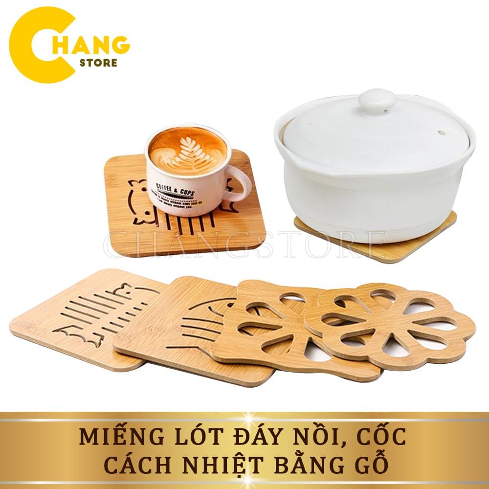 Miếng Lót Đáy Nồi, Cốc Chén Cách Nhiệt Chống Nóng Bằng Gỗ