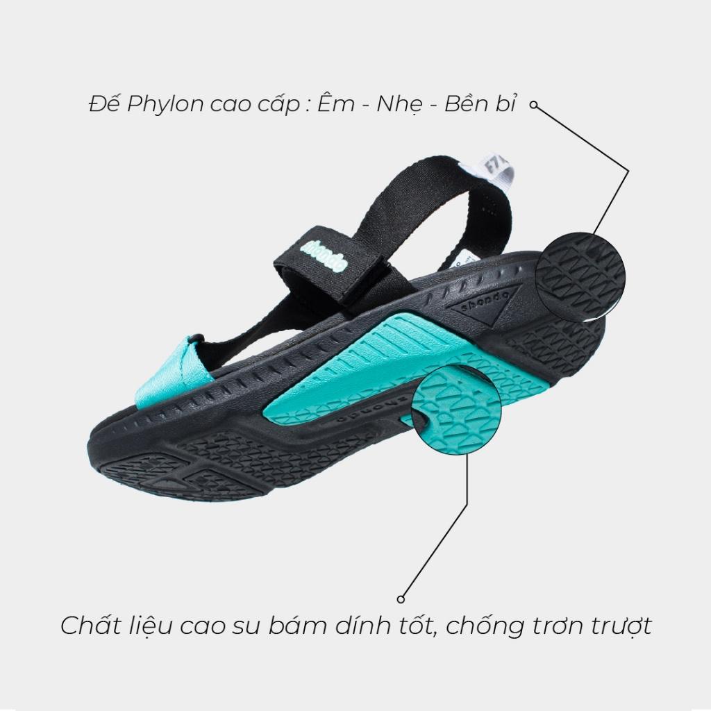 Giày Sandals Nam Nữ Shondo F7 Racing Đen Xanh Mint F7R1313