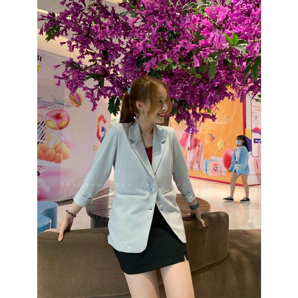 Áo khoác blazer nữ cực đẹp,hàng thiết kế đủ size,cực kỳ trẻ trung, hiện đại,thiết kế 2 nút bọc