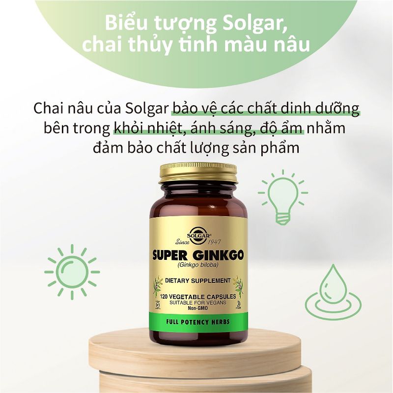 NHẬP KHẨU USA CHÍNH HÃNG - Viên Uống Bạch Quả Solgar Super Ginkgo Bibola - Viên Uống Bổ Não Giúp Tăng Cường Chức Năng Tuần Hoàn Não