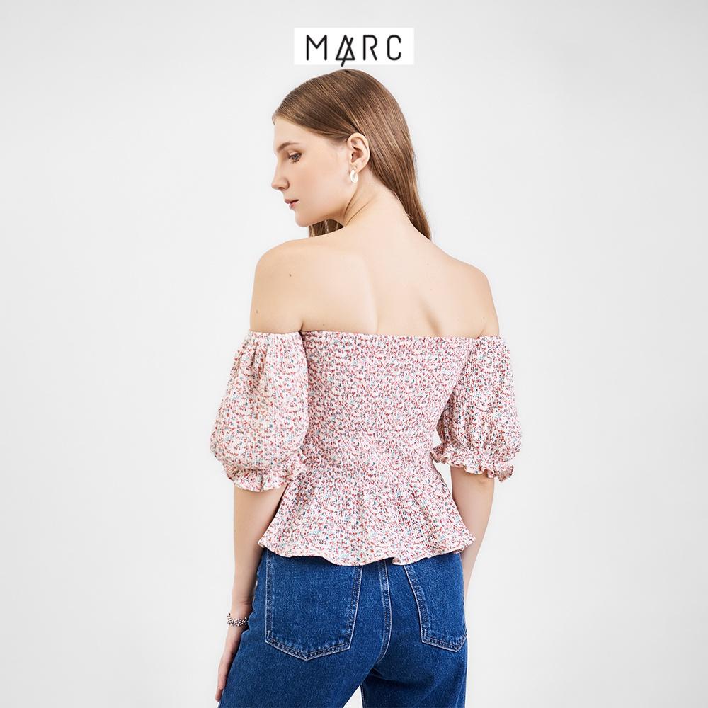 Áo trễ vai nữ MARC FASHION smocking hoa nhí CBVH060122