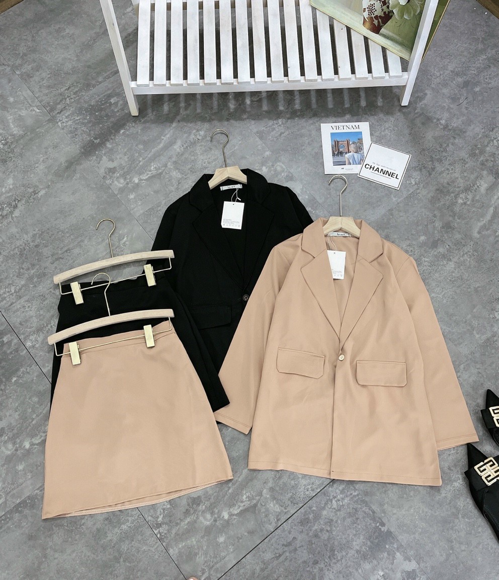 SET ÁO VEST + CHÂN VÁY CHỮ A -CÁC NÀNG THÍCH PHONG CÁCH NĂNG ĐỘNG, SANG TRỌNG, NHANH TAY IB NHÉ