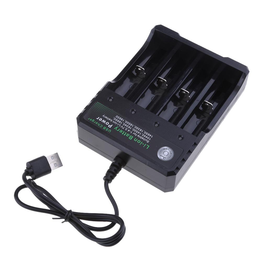 4-Slots Universal Battery Charger for 10440/14500/16340/17500/17650/18650