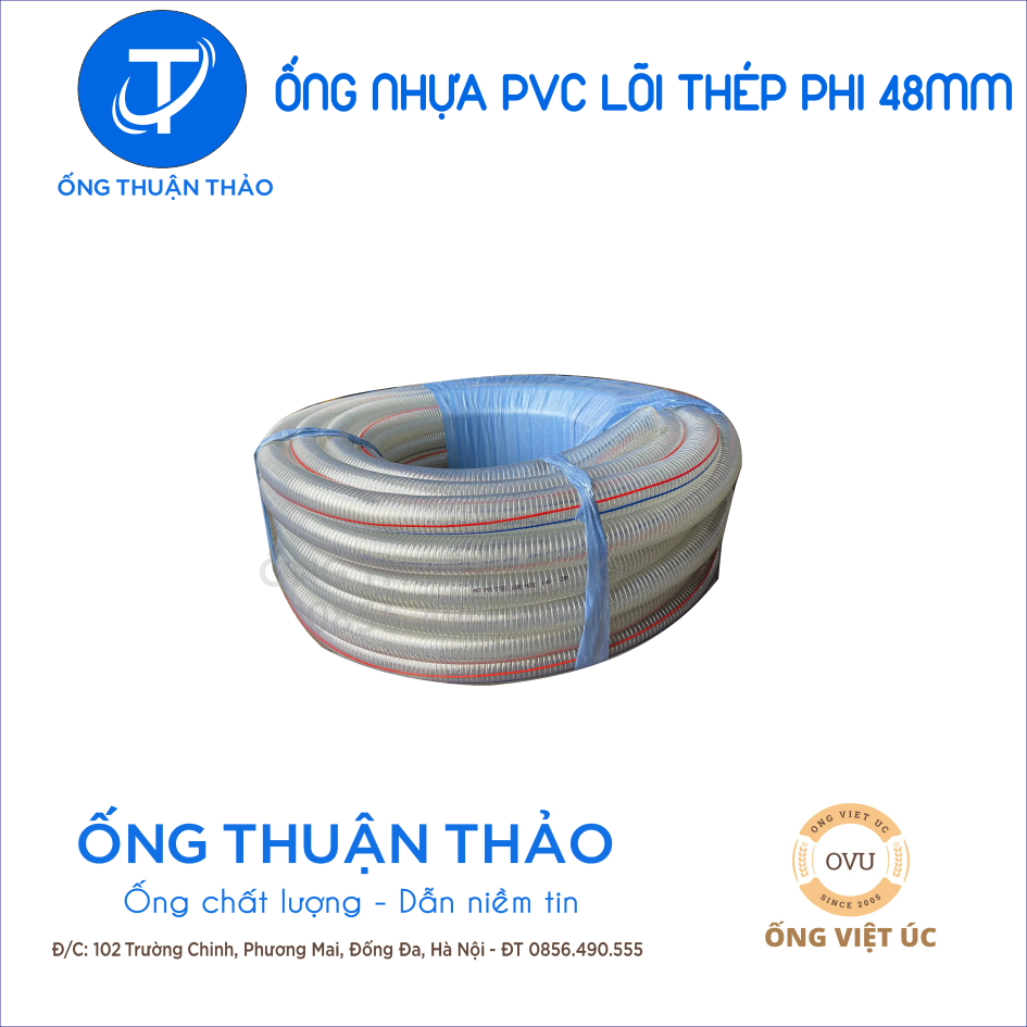 Ống Nhựa PVC Lõi Thép Phi 48mm CUỘN 50 MÉT- Hàng Nhập Khẩu