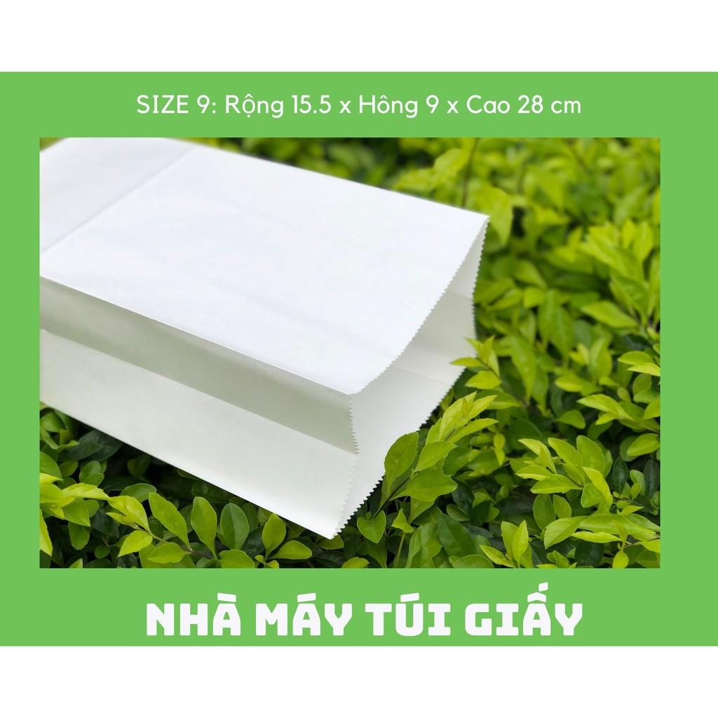 100 chiếc túi giấy kraft Nhật màu trắng Size 9 -15.5x9x28cm KHÔNG QUAI